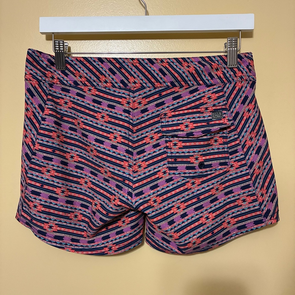 Billabong Aztec Tie Waist Micro Board Shorts Women’s 1 Pink Purple - Picture 4 of 8